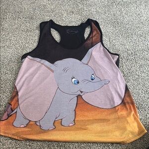 Disney Black and Orange Dumbo Tank Top
